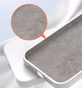 Luxe <span class=keywords><strong>grande</strong></span> fenêtre lentille <span class=keywords><strong>Film</strong></span> de Protection liquide Silicone caoutchouc huile microfibre étui de téléphone portable pour Iphone 12 13 14 15 16 Pro Max - Product Image 4
