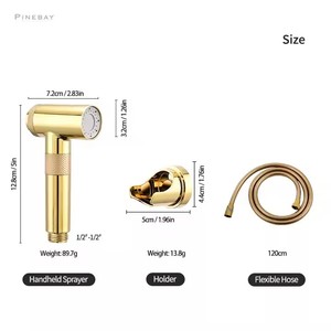 PINEBAY Best Price Gold Magnetic <strong>ABS</strong> Toilet <strong>Bidet</strong> Set Durable Handheld Shower Sprayer Bathroom <strong>Shattaf</strong> - Product Image 6