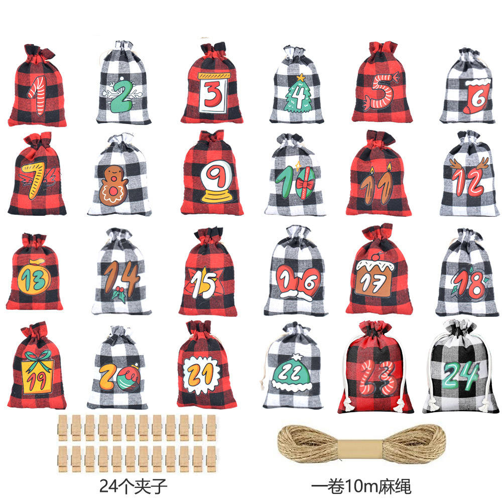 กระเป๋าปฏิทินลายสก๊อตสำหรับเทศกาลคริสต์มาส