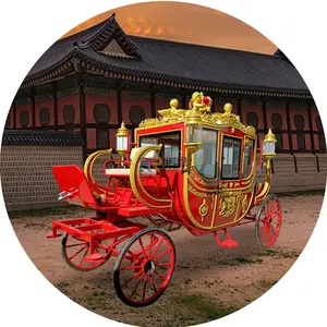 Produttore cinese di carrozze per cavalli di nuovo Design per il trasporto di matrimoni carrello trafilato da cavalli