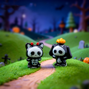 Figuras de Esqueletos en Miniatura para Halloween, Pequeños Animales de Resina, Calaveras para Fiesta de Halloween, Decoración para Pastel, Micropaisaje - Product Image 4