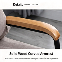Fauteuils d'appoint modernes du milieu du siècle, confortables, rembourrés, avec accoudoirs en bois et structure en métal, pour petit salon
