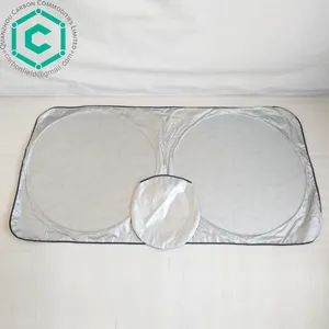 Cusztomized size 160x80cm blank black polyester with silver coated material car front window sunshade