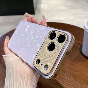 เคสโทรศัพท์มือถือลายเปลือกหอยประดับเพชรสำหรับ iPhone 17 Air 16 15 Pro Max  เลนส์วิบวับ สีสันสดใส  วัสดุ IMD PC Tpu  ฝาหลัง - Product Image 4