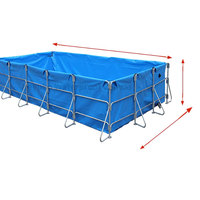 Sistema de Tanque de Agua para Acuicultura Keyubo 6*3*1.5m, Duradero, con Marco de Acero Galvanizado + Lona de PVC, Se Aceptan Pedidos OEM/ODM