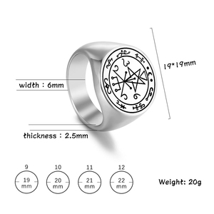 Bague en acier inoxydable <span class=keywords><strong>La</strong></span> clé de <span class=keywords><strong>la</strong></span> richesse Kabbalah Apprenez à vous procurer plus de succès dans votre vie Sceau de Lilith Amulette Talisman Bijou - Product Image 2