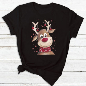 <span class=keywords><strong>Maglietta</strong></span> Casual <span class=keywords><strong>natalizia</strong></span> con stampa a girocollo stampata a girocollo tessuto digitale nuovo anno natale t-shirt - Product Image 4