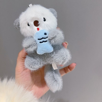 Porte-clés en peluche Otter de mer Bududu, rembourrage en coton PP, taille 10 cm, unisexe, pour fêtes