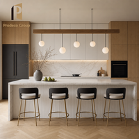 Meubles de cuisine en bois massif, style mixte Noyer, Cerisier, Chêne, pour la construction de maisons complètes