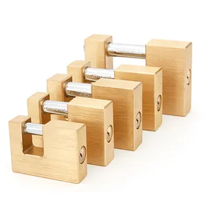 आयताकार पीतल के पैडलॉक क्रोम ने उच्च सुरक्षा विरोधी जंग विरोधी डोर पैडलॉक के साथ तीन पीतल की कुंजियों को लॉक कर दिया - Product Image 1