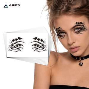 Autocollants de <span class=keywords><strong>tatouage</strong></span> pour maquillage des yeux d'Halloween, motifs toile d'araignée, fard à paupières, eye-liner, décalcomanies, tatouages temporaires pour <span class=keywords><strong>le</strong></span> visage, 20 motifs, sans danger pour la peau - Product Image 1