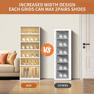 Caja de Almacenamiento de Zapatos Moderna Personalizada al por Mayor, Zapatero de Plástico Plegable, Organizador de Zapatos para el Hogar, Armario, Entrada - Product Image 3