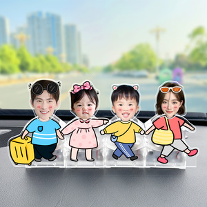 Wholesale Custom Creative Acrylic Transparent Animal Cartoon Pattern Souvenir Shaking Head <b>Ornaments</b> <b>Car</b> Solar Swing DIY Crafts - Product Image 1