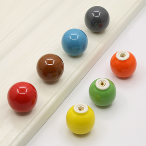 Rad Ceramic <b>Cabinet</b> Door <b>Handles</b> Spherical Single Hole Drawer Wardrobe Knobs Colorful Round Ball <b>Handle</b> 1113 Color - Product Image 2