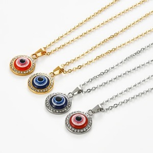 Collar con Colgante <span class=keywords><strong>de</strong></span> Amuleto <span class=keywords><strong>de</strong></span> <span class=keywords><strong>Ojo</strong></span> Turco Griego <span class=keywords><strong>de</strong></span> Acero Inoxidable con Diamantes <span class=keywords><strong>de</strong></span> Imitación, Dorado y Plateado, Regalo <span class=keywords><strong>para</strong></span> Mujeres y Niñas, Joyería <span class=keywords><strong>de</strong></span> Moda - Product Image 1