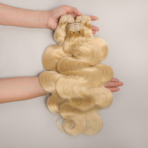 Cabello Humano Virgen Chino Rubio Listo para Enviar, Extensiones de Cabello Humano Liso Natural sin Procesar 15A <span class=keywords><strong>613</strong></span> - Product Image 2