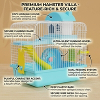 Petite cage à hamster en plastique, portable, à double étage, style dessin animé, boîte de transport pour hamster syrien doré