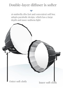 TRIOPO KP2-60/70/90/120 Professioneller Schnell-Parabolischer Fotografie-<span class=keywords><strong>Softbox</strong></span> mit Tiefem Einbau für Bowens-Halterung Studioblitz - Product Image 4