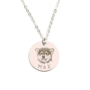 Collier en acier inoxydable avec Portrait gravé <span class=keywords><strong>pour</strong></span> animal de compagnie, cadeau d'anniversaire avec Photo de chat et chien, 2023 - Product Image 6