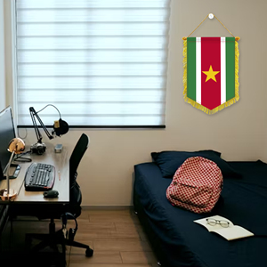 Wholesale <b>Mini</b> Pennant Car Flags 20x30cm Suriname Wall Decor Small Ornaments Hanging Digital Printing - Product Image 2