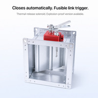 Clapet coupe-flamme à réinitialisation automatique avec fusible, pour protection incendie des conduits CVC, rond ou rectangulaire, pour ventilation