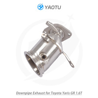 YT pipa depan dengan tiga arah Catalyst dan OPF, Brushed Finish untuk Toyota Yaris GR 1.6T