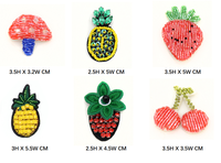 Finestyle usine de haute qualité à la main perles mignon été fruits ananas banane cerise cristal patchs patchs perlés pour chapeau