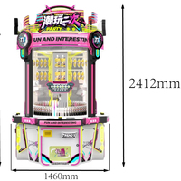 Machine de jeu d'arcade à plateau tournant pour 4 joueurs, à monnayeur, attrape-cadeaux avec déclencheur de jackpot à 5 lampes, pour le divertissement familial dans les centres commerciaux