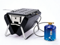 Nouveau produit, plus de choix de couleurs, barbecue au gaz portable en acier inoxydable pliable pour le camping en plein air et le jardin