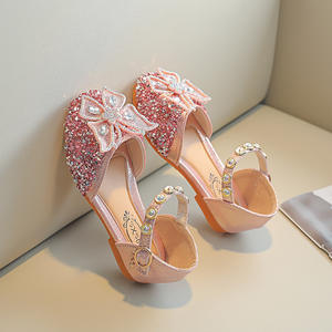 Chaussures de princesse pour filles JHT, sandales à semelle souple tendance, chaussures de princesse pour enfants avec nœud en strass, chaussures en <span class=keywords><strong>cuir</strong></span> élégantes pour bébés - Product Image 2