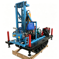 Petite plateforme de forage de puits d'eau portable 80m, mini-foreuse rotative manuelle à essence