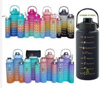 Bouteille d'eau en plastique motivante avec logo personnalisé, produits les plus vendus, Tomatodos 500 ml, 700 ml, 2000 ml, ensemble de 3 bouteilles