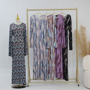 Vestido de chifón estampado de primavera para mujeres musulmanas de la marca Fashion <span class=keywords><strong>Ismail</strong></span>, de manga larga, talla grande, tipo abaya cerrada. - Product Image 2