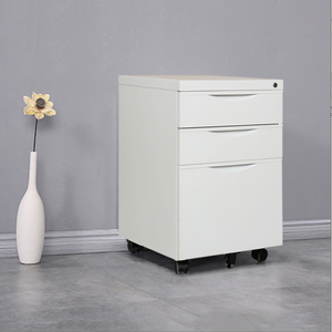 Meubles de bureau en acier, armoire de rangement mobile à 3 tiroirs verrouillables - Product Image 1