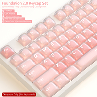 Lot de 132 touches pour clavier mécanique, profil CSA, en PBT+PC, double injection, texture mate, Liquid Foundation 2.0