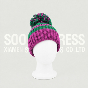 Chapeau <span class=keywords><strong>en</strong></span> <span class=keywords><strong>laine</strong></span> d'Islande personnalisé Soochic Dress Premium, tricoté avec un grand <span class=keywords><strong>pompon</strong></span>, bicolore, <span class=keywords><strong>pour</strong></span> garder au chaud <span class=keywords><strong>en</strong></span> hiver, unisexe - Product Image 2