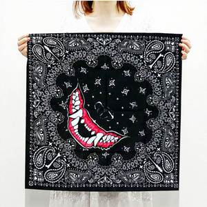 55x55cm Custom Digital <b>Print</b> 100% <b>Cotton</b> <b>Bandana</b> <b>Fabric</b> for Welcome Gifts-Promotional Apparel Fashion Accessory - Product Image 1