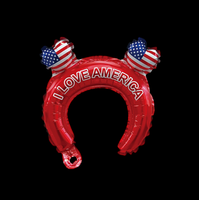 Ballons gonflables en forme de drapeau américain pour la fête de l'Indépendance, 27*47.5cm, assortis, pour cadeaux de fête, vente en gros
