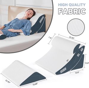 4 oreillers de soutien lombaire modernes en <span class=keywords><strong>mousse</strong></span> à mémoire de forme orthopédique, certifiés Certipur US et OEKO-Tex, pour adultes, anti-reflux acide, réglables - Product Image 2