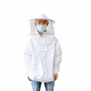CHINABEES Beekeeping Protective Jacket Smock Suit Sleeve Beekeeper Breathable Clothes Clothing <strong>Veil</strong> <strong>Dress</strong> With Hat Equip Suit - Product Image 1