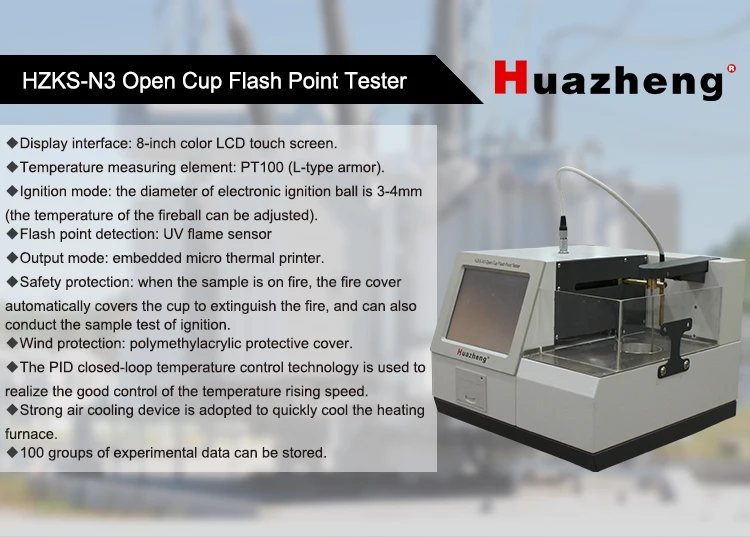 Huazheng Electric cleveland diesel open cup flash point tester pensky martin transformer oil flash point analyzer