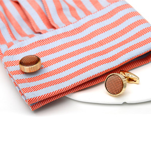 Mancuernillas Francesas Redondas Rosadas en Oro, Mancuernillas de Aleación de Metal en Blanco para Camisa, Mancuernillas de Lujo para Hombre, Gran Venta en Europa - Product Image 4