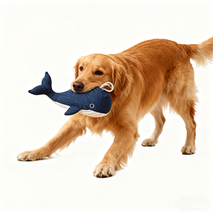 Toptan Peluş Köpek Oyuncakları Pilsiz Özel Sevimli Balina Ses Çıkaran Dolgulu İnteraktif Evcil Hayvan Oyuncakları Köpekler İçin - Product Image 4