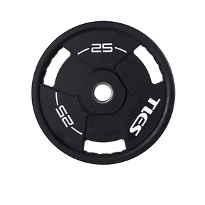 環境に優しいTPUコーティングのトライグリップウェイトプレート 1.25kg 2.5kg 5kg 10kg 15kg 20kg 25kg プレートローディングマシン用 - Product Image 1