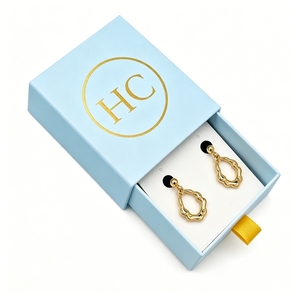 Estuche deslizante para joyería troquelado a medida, caja de lujo para pendientes cubierta de tela, solución de branding premium, fábrica exportadora - Product Image 5