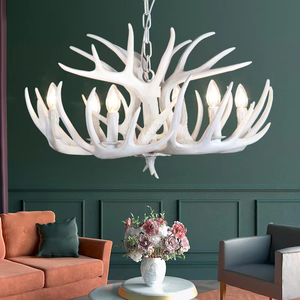 Креативная люстра в американском современном стиле, простая потолочная лампа, подвесная люстра для ресторана с рогами - Product Image 6
