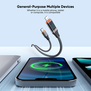 VIDVIE cắt-cạnh nhiệt độ thấp 30W sạc nhanh mật độ cao dệt Cáp dữ liệu với màn hình <span class=keywords><strong>LED</strong></span> - Product Image 5