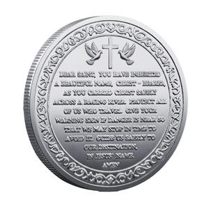 स्टॉक स्मारिका स्मारक सिक्का संत ईसाई ईसाई धर्म इलेक्ट्रोप्लेटेड स्टैम्पिंग यूव मुद्रित कस्टम राहत मुक्त डिजाइन - Product Image 6
