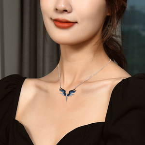 Collares de Moda con Colgante de Acero Inoxidable, Gargantillas Creativas con Alas de <span class=keywords><strong>Ángel</strong></span>, Venta al por Mayor - Product Image 4