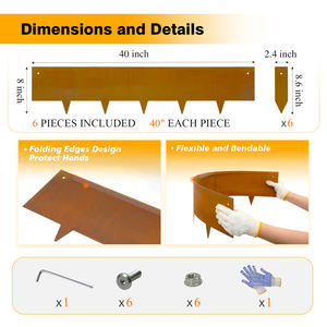GNEE Interlocking <b>Garden</b> <b>Border</b> Edging For Seamless Installation - Product Image 2